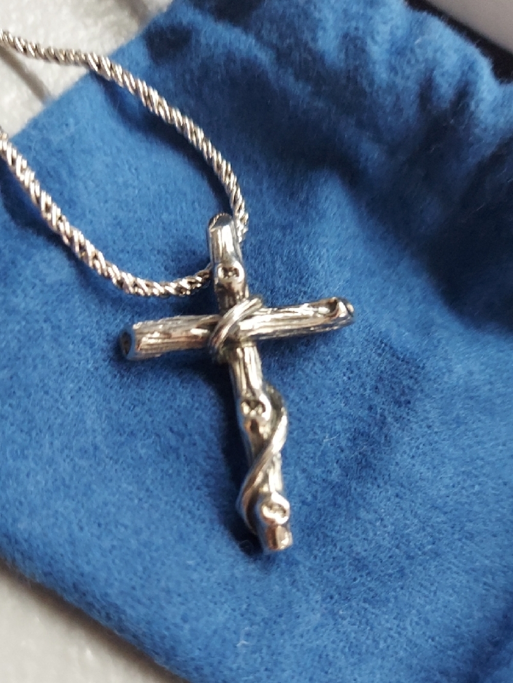 Mignon Faget Silver Twisted Cross Pendant Necklace